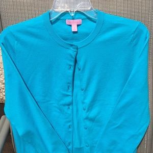 Lilly Pulitzer Gorgeous Blue Cardigan, Small